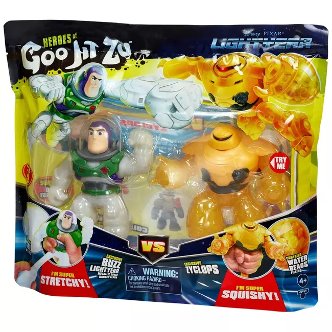 Mini Figura Disney Pixar Lightyear Heroes of Goo Jit Zu Buzz Vs Zyclops