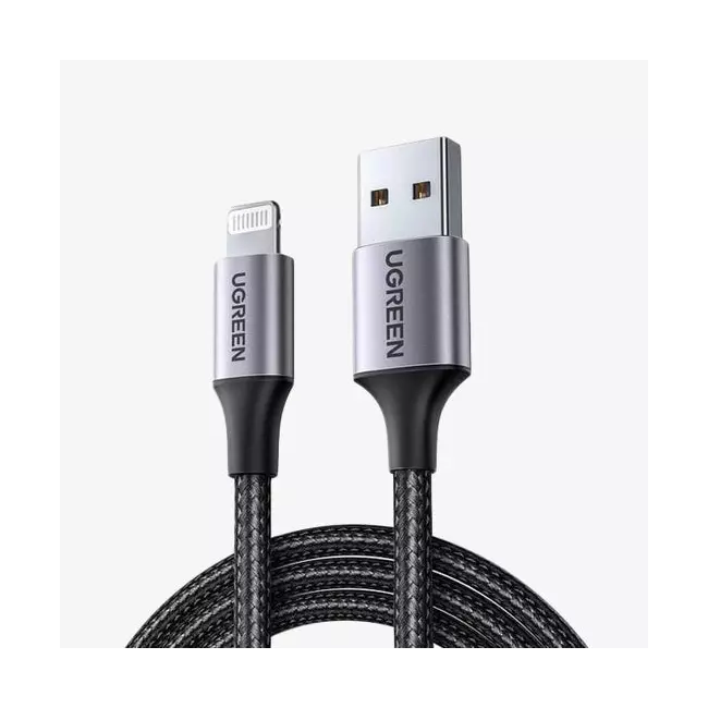 Kabllo Ugreen USB-A te Lightning Charging & Data Sync 2.4A 1m E zezë 60156