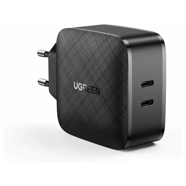 Socket Charger Ugreen 2-Port socket charger PD Fast Charger, 65W 2-port , PPS , Quick Charge 4.0 , FCP, AFC , 70867
