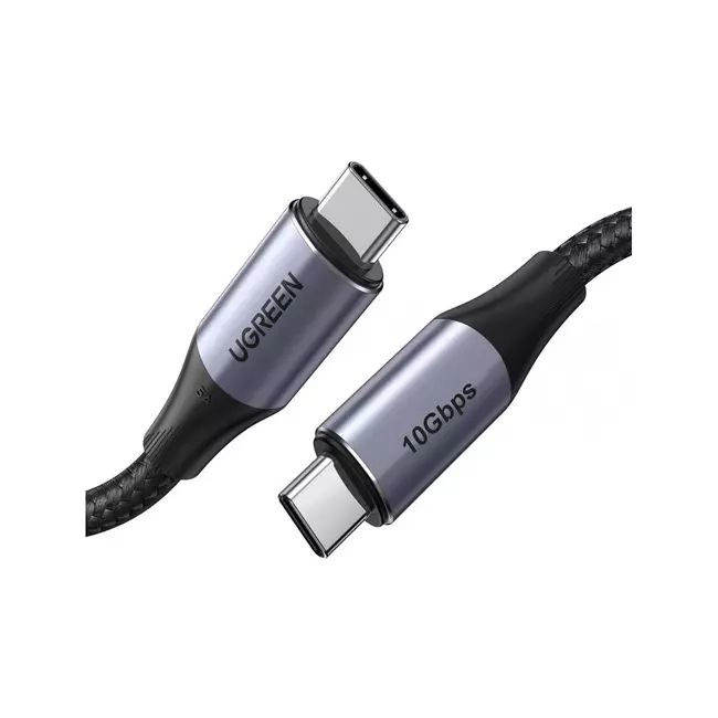 Cable Ugreen USB-C 3.1 Gen2 to USB-C 3.1 Gen2 , 10Gbps Data Transfer , 100Watt PD , 1m , Black , US355