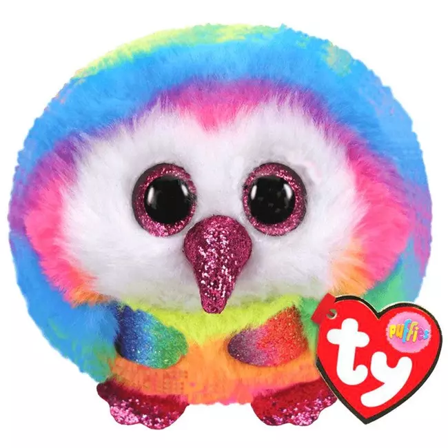 Plush Ty Puffies Owen Rainbow Owl