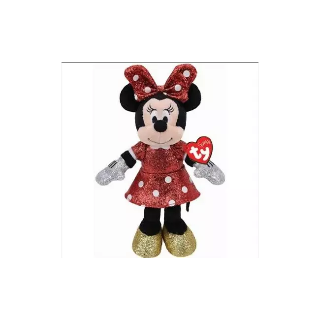 Plush Ty Beanie Babies Minnie Super Sparkle Red With Sound 20cm