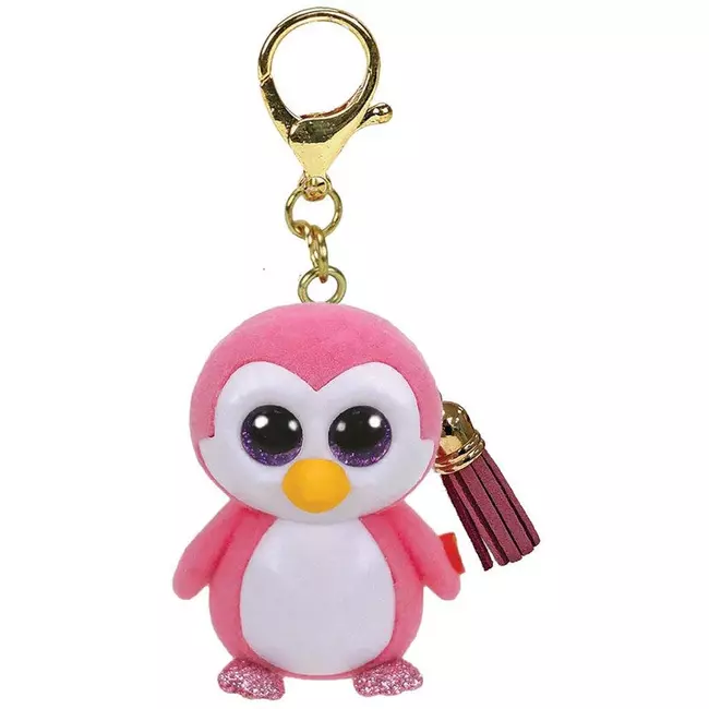 Plush Ty Mini Boos Key Clip Glider Pink Penguin