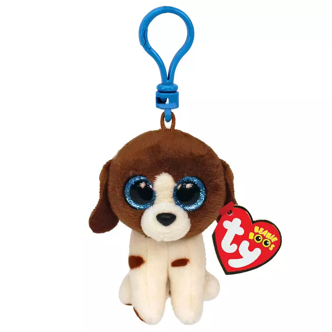 Plush Ty Beanie Boos Key Clip Muddles Brown/White Dog 8.5cm