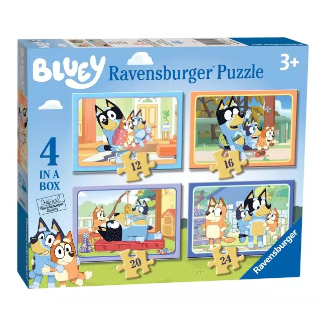 Puzzle Ravensburger Bluey Four në një kuti