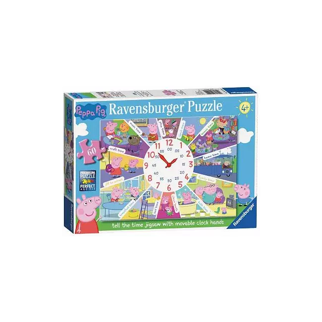 Puzzle Ravensburger Peppa Pig Tell The Time Clock 60Pcs