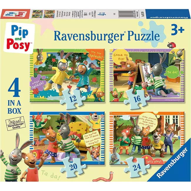 Puzzle Ravensburger Pip & Posy Ejani, Le të luajmë Katër në një Kuti