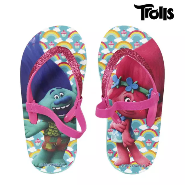 Trolls Flip Flops, Foot Size: 35, Size: 35