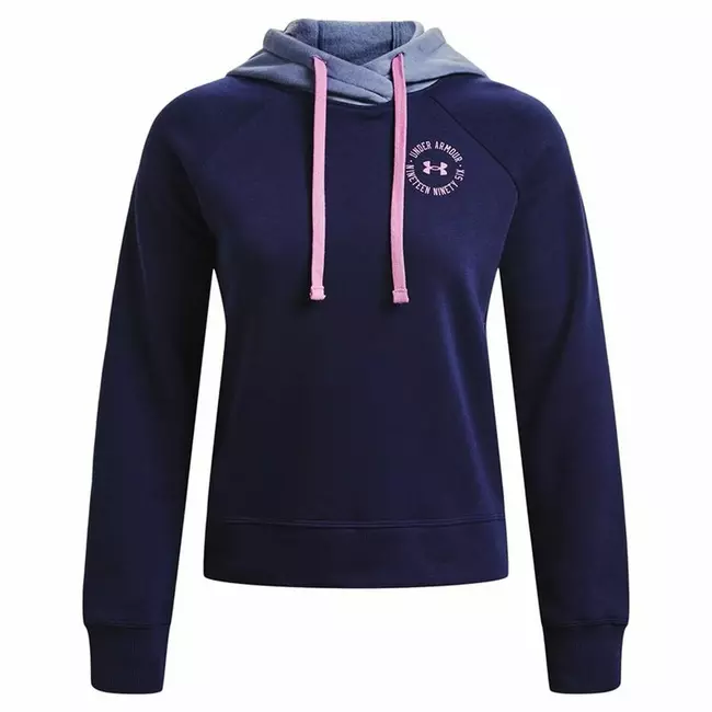 Women’s Hoodie Under Armour Rival Fleece Navy Blue, Size: M