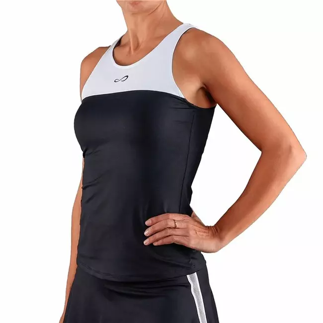 Women's Sleeveless T-shirt Endless Endless Lux Ribbon Padel Black, Size: M