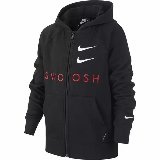 Children's Sports Jacket Nike Swoosh Black, Size: 8-10 Years