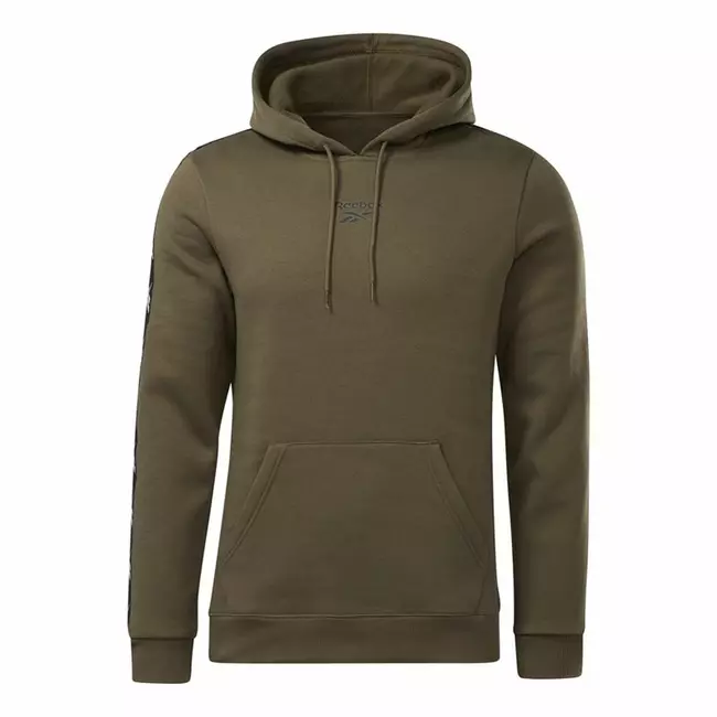 Men’s Hoodie Reebok Training Essentials Tape Khaki, Size: S