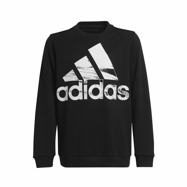 Xhupa për fëmijë pa kapuç Adidas Sweat Logo e zezë, Madhësia: 7-8 vjet