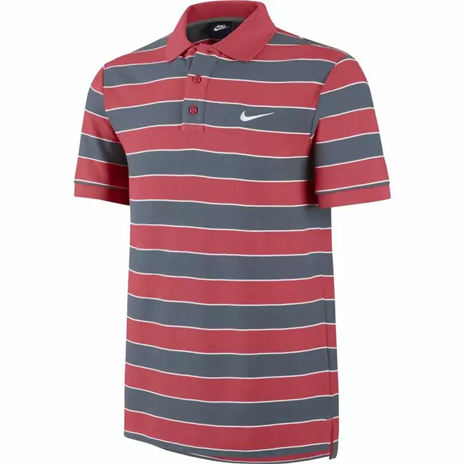 Këmishë polo për meshkuj me mëngë të shkurtra Nike Matchup Stripe 2 gri e kuqe