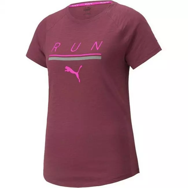 Women’s Short Sleeve T-Shirt Puma Run 5K Logo, Size: XS