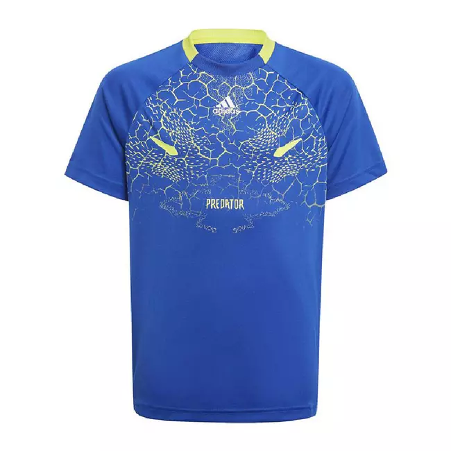 Këmishë futbolli për fëmijë me mëngë të shkurtra Adidas Predator Inspired Blue, Madhësia: 7-8 vjet