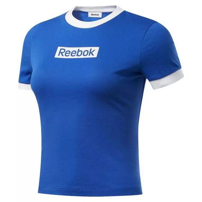 T-shirt Reebok Essentials Linear Logo blu, Madhësia: L