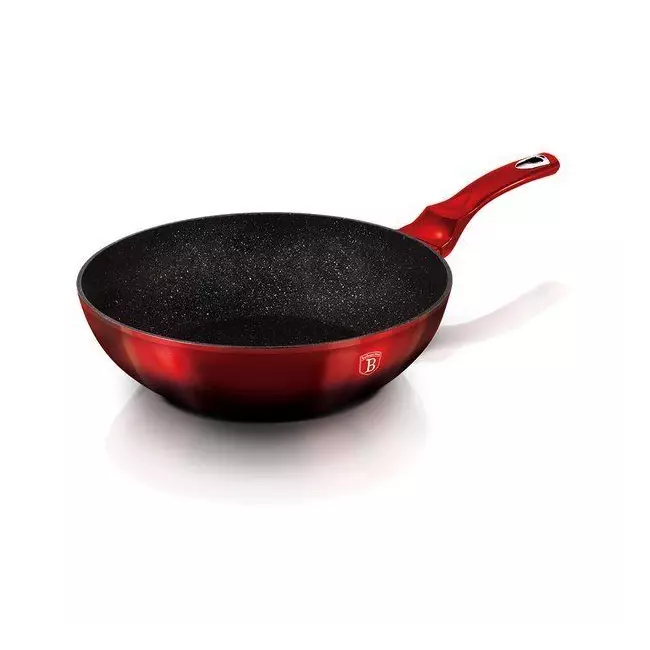 Deep frying pan 28 cm Metallic Line Black Burgundy Edition