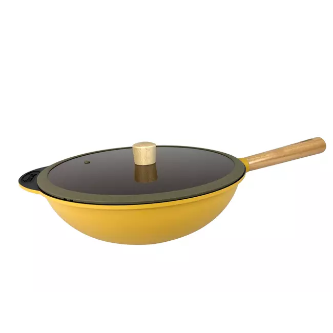 Deep frying pan with Fusomoku lid