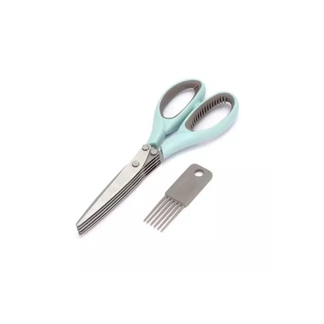 Kitchen scissors with 4 cutting edges