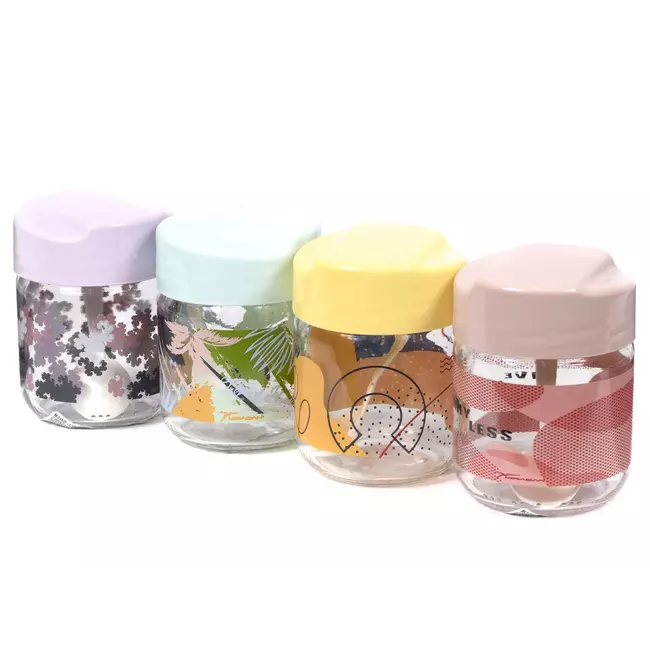 210 ml glass container with lid