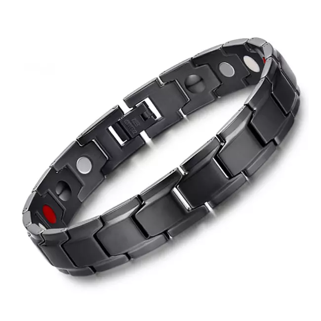 Bio Magnetic Bracelet For Men Stainless Steel, Ngjyra: Black