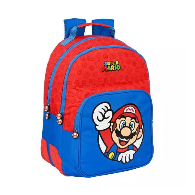 School Bag Super Mario Red Blue (32 x 42 x 15 cm)